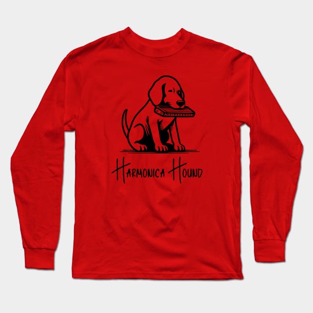 Harmonica Hound Long Sleeve T-Shirt by KayBee Gift Shop